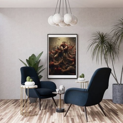 Affiche Retro Rugby - La Mêlée