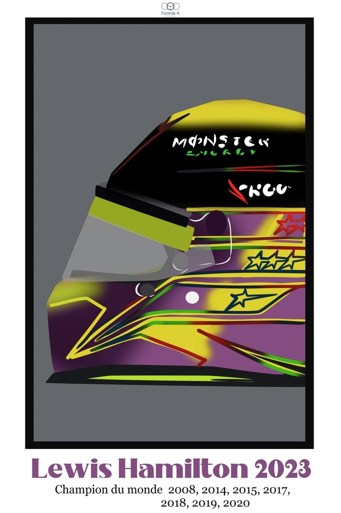 Affiche Formule 1 - Casque Lewis Hamilton