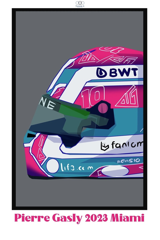 Affiche Formule 1 - Casque Pierre Gasly Miami