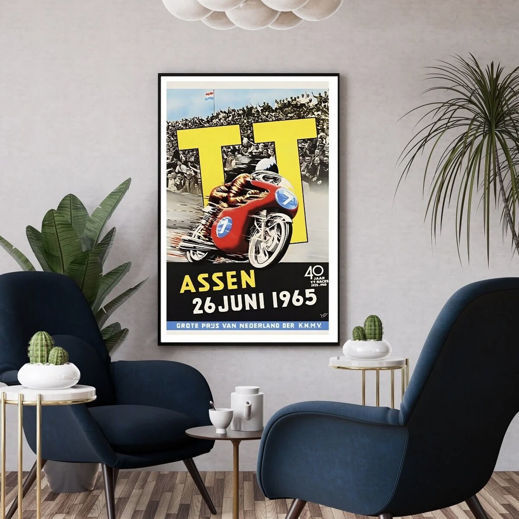 Affiche Retro Moto - Assen Nederland