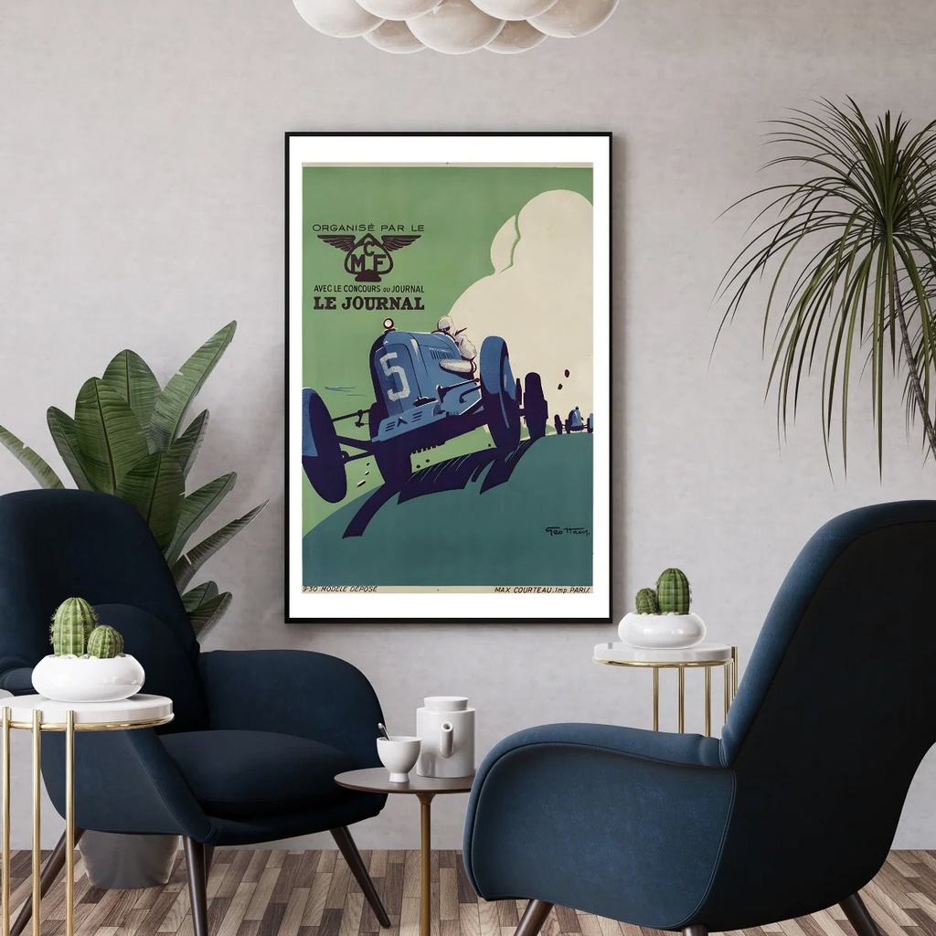 Affiche Géo Ham Grand Prix automobile organisé MCF et Le Journal