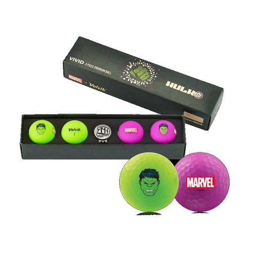 [46-1001] Coffret 4 balles de golf Hulk