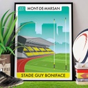 Affiche rugby Stade Mont de Marsan