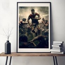 Affiche Retro Rugby - Joueur de rugby