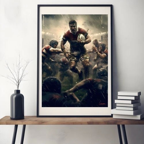 Affiche Retro Rugby - Joueur de rugby