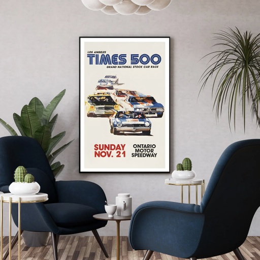 Affiche Course Auto - Los Angeles TIMES 500